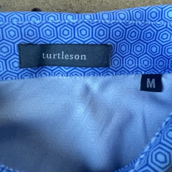 NWT Turtleson Vincent Tortoise Shell Performance Polo Amateur Players Blue Med - Picture 6 of 10